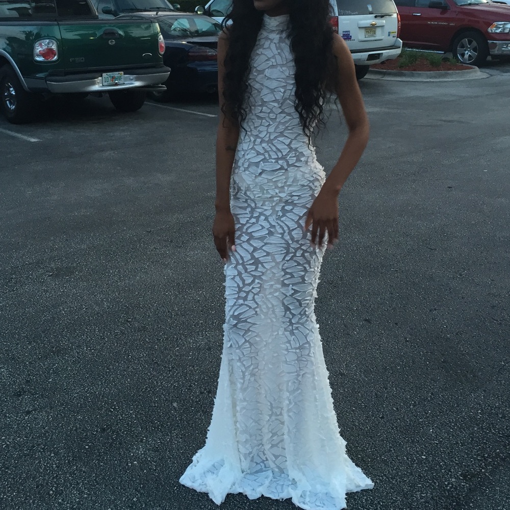 White Halter Dress